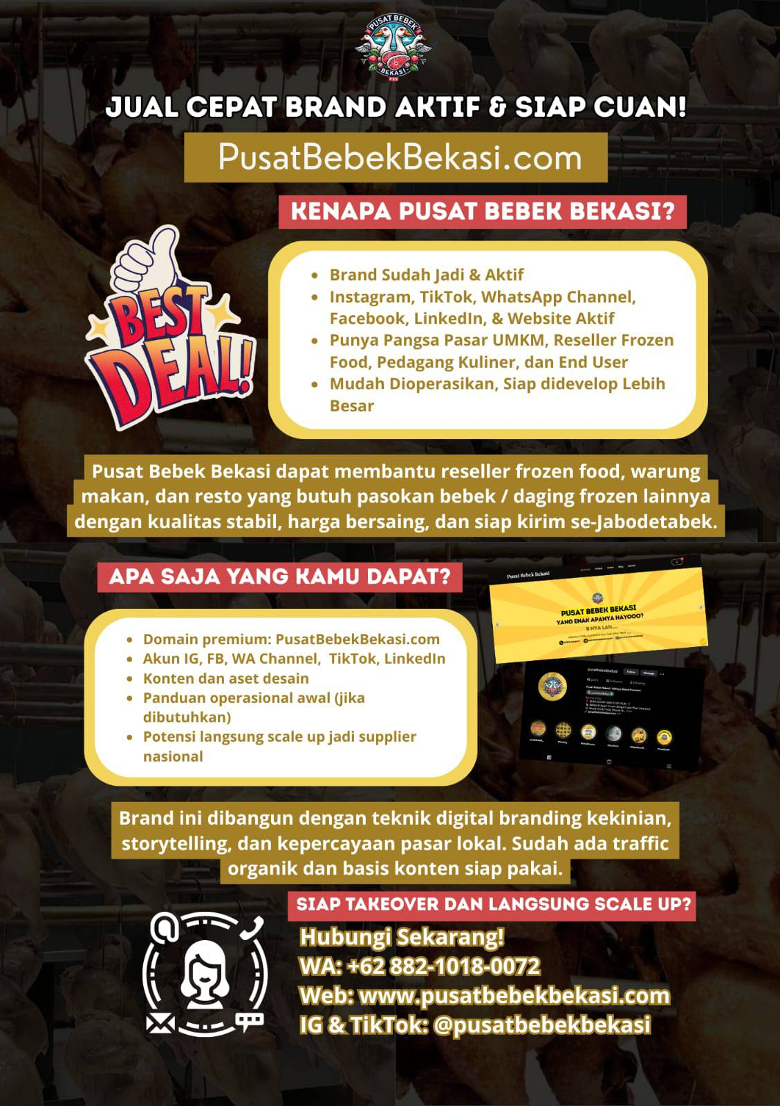 Brand Pusat Bebek Bekasi Dijual